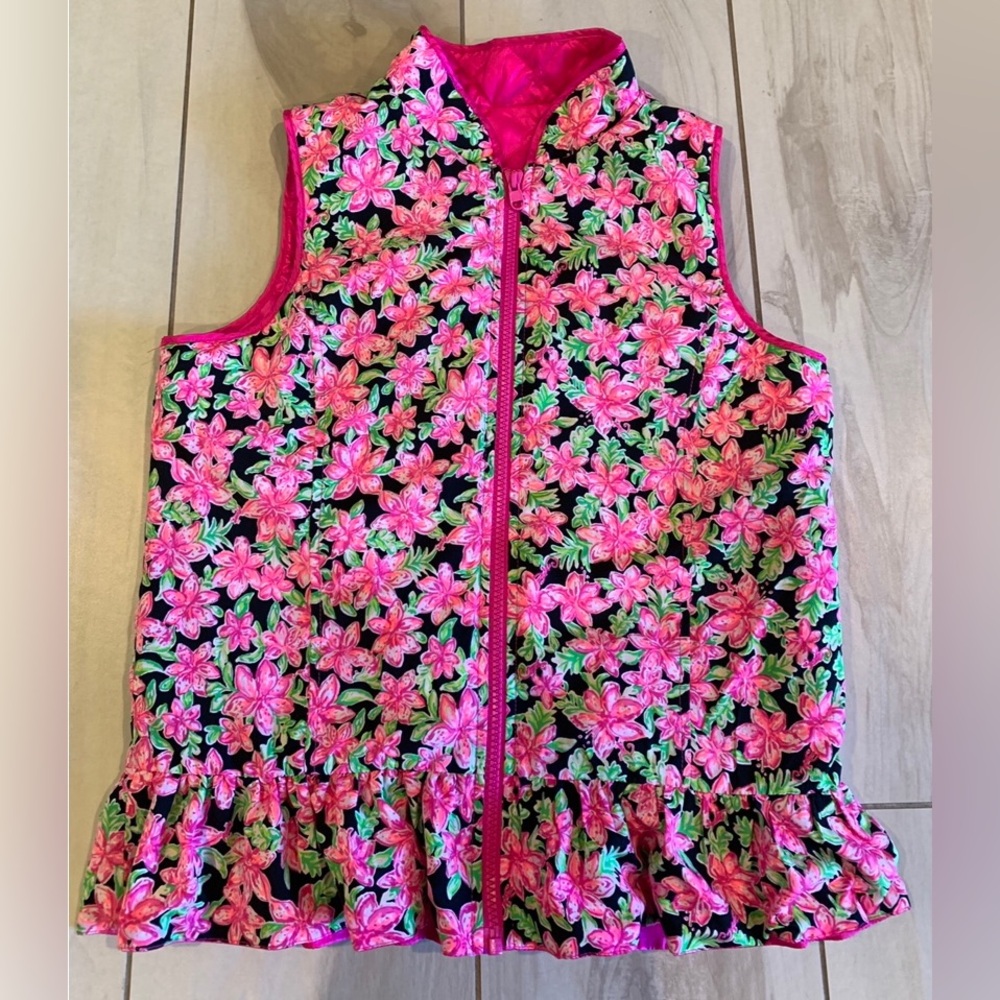 Lilly Pulitzer Melanie Reversible Vest Bougainvillea Pink  girl sz. XL (12-14)